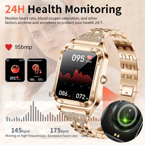 2024 New For Huawei Xiaomi GPS Smart Watch Women 360*360 AMOLED HD Screen Heart Rate Bluetooth Call IP68 Waterproof Smartwatches